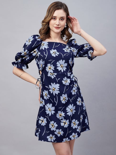 Blue floral shift outlet dress