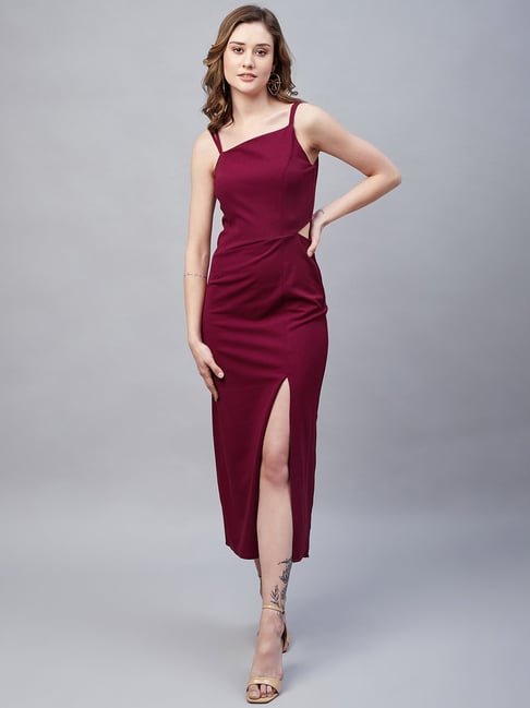 Maroon bodycon dress online