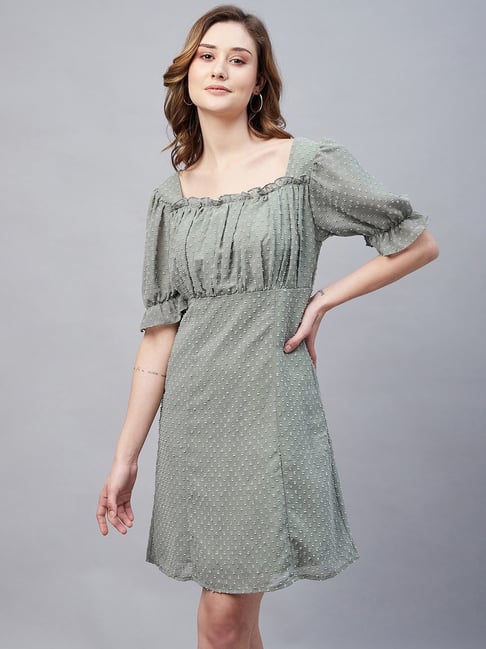 Marie Claire Green  A Line Dress Price in India