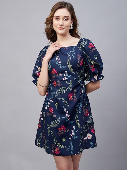 Marie Claire Navy Floral Print Shift Dress