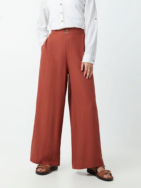 LOV by Westside Brown Flared Pants