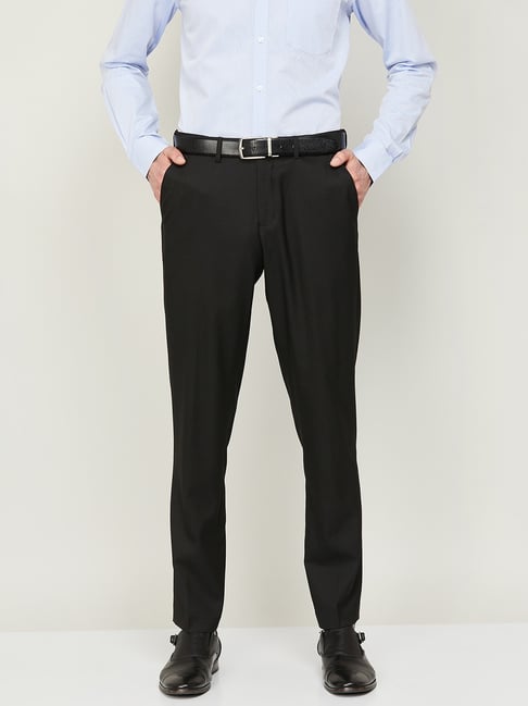Buy Regular Fit Men Trousers Black and Beige Combo of 2 Polyester Blend for  Best Price Reviews Free Shipping