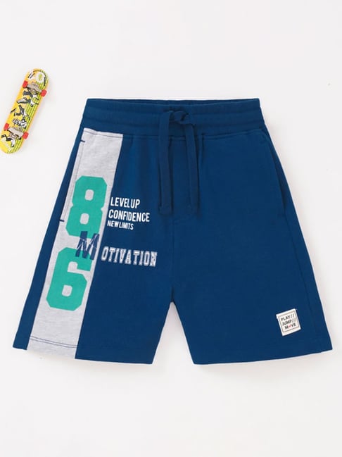 Ed-a-Mamma Kids Blue Printed Shorts-picture-28
