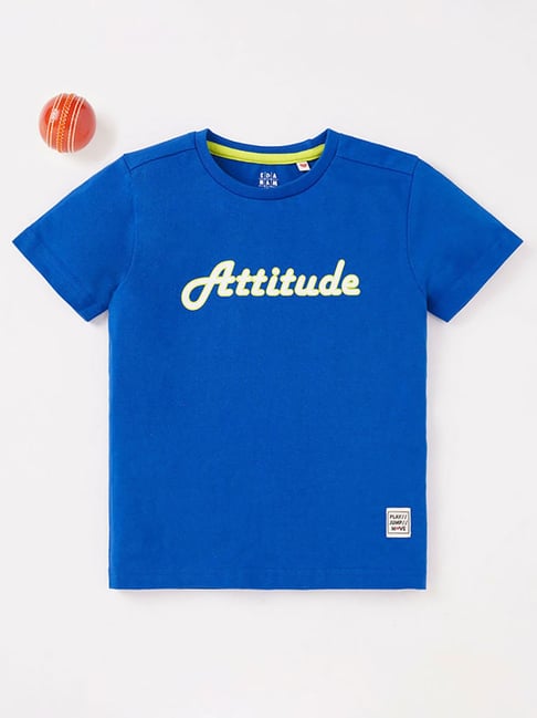 Ed-a-Mamma Kids Royal Blue Graphic Print T-Shirt-picture-35