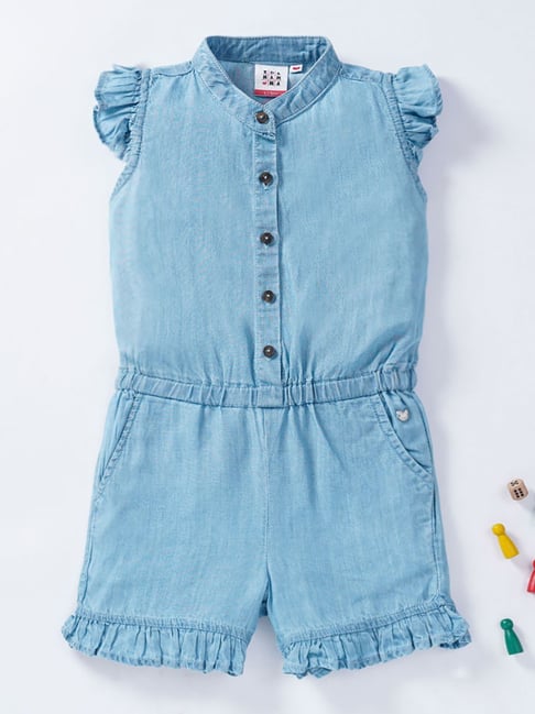 Ed-a-Mamma Kids Blue Solid Jumpsuit