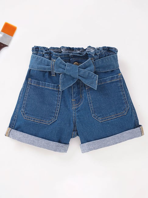 Ed-a-Mamma Kids Blue Solid Shorts-picture-48
