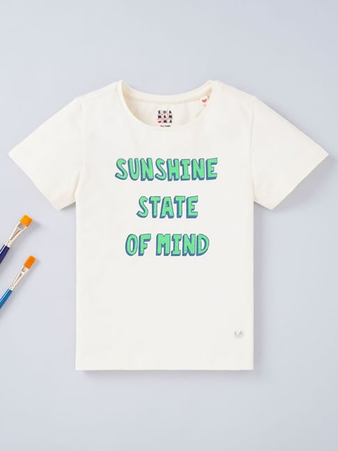 Ed-a-Mamma Kids White Graphic Print T-Shirt-picture-14