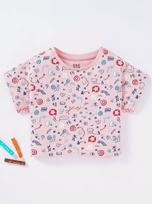 Ed-a-Mamma Kids Light Pink Printed T-Shirt-picture-31