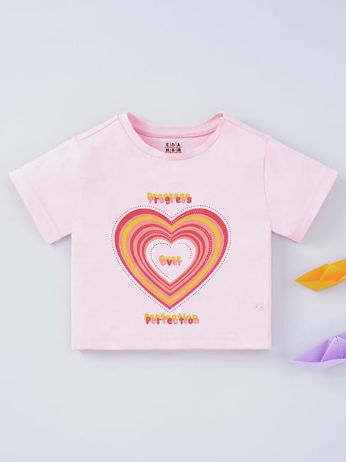 Ed-a-Mamma Kids Light Pink Printed T-Shirt-picture-33