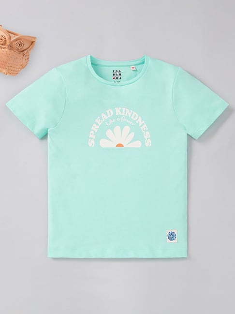 Ed-a-Mamma Kids Turquoise Printed T-Shirt-picture-25