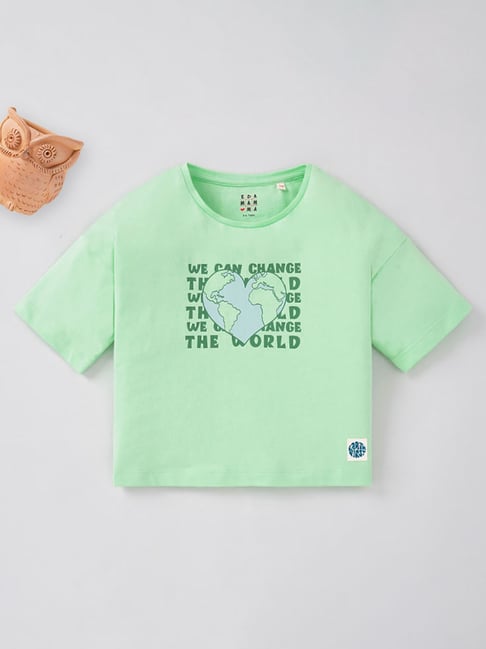 Ed-a-Mamma Kids Green Printed T-Shirt-picture-48