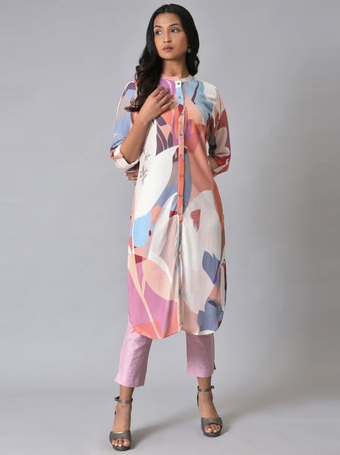 W Multicolored Printed Kurta Pant Set