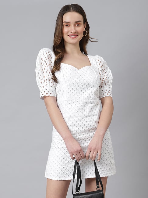 Cation White Lace Shift Dress Price in India