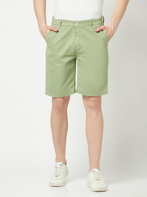 Crimsoune Club Green Slim Fit Cotton Chino Shorts