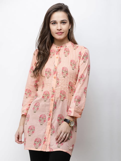 Cation Peach Floral Print Tunic