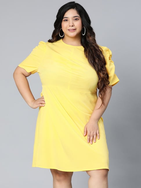 Oxolloxo Yellow Regular Fit Skater Dress