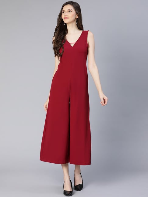 Oxolloxo Maroon Midi Jumpsuit-picture-32