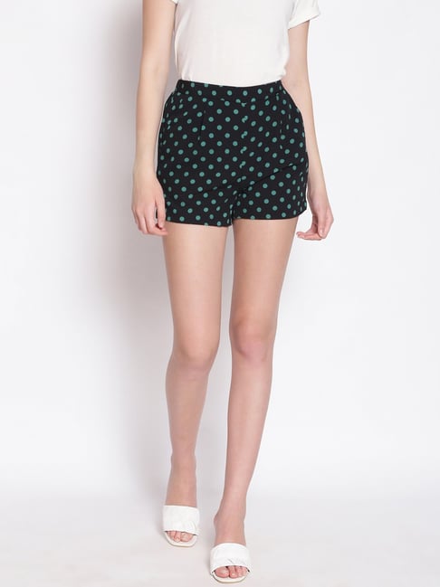 Oxolloxo Black & Blue Printed Shorts