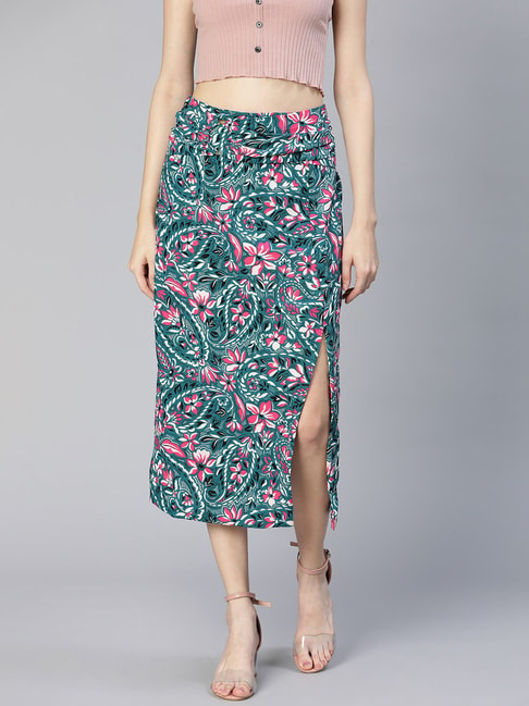 Oxolloxo Multicolor Floral Print Skirt Price in India