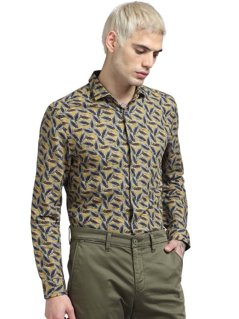 Jack & Jones Olive Slim Fit Printed Shirt