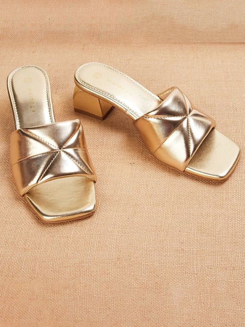 Buy FOOTCARE Heels Sandals For Women Silver/Gold Online In India At  Discounted Prices