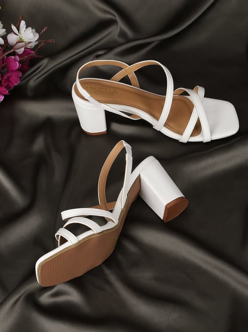 Truffle Collection Women's White Sling Back Sandals