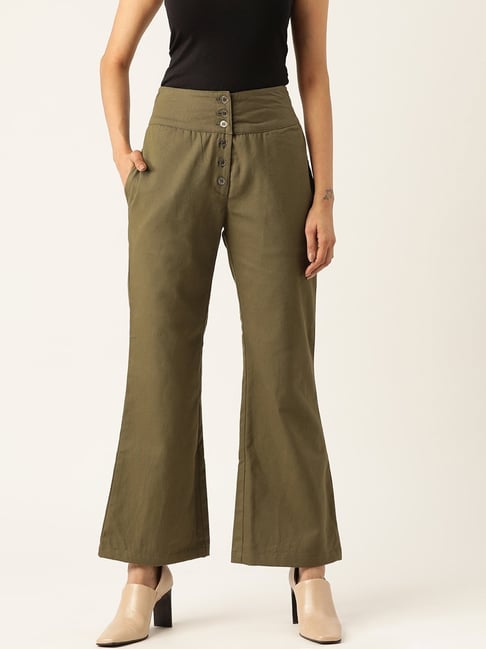 QIPOPIQ Pants for Women Wide Leg Solid Cotton Ankle-Length Cargo Pants  Trousers Pokets Elastic Long Cargo Pants Trousers Clearance Khaki XL -  Walmart.com