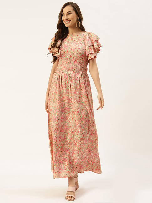Buy Alsace Lorraine Paris Pink Printed Maxi Dress for Women Online @ Tata  CLiQ