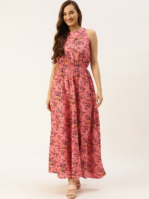 Alsace Lorraine Paris Pink Printed Maxi Dress