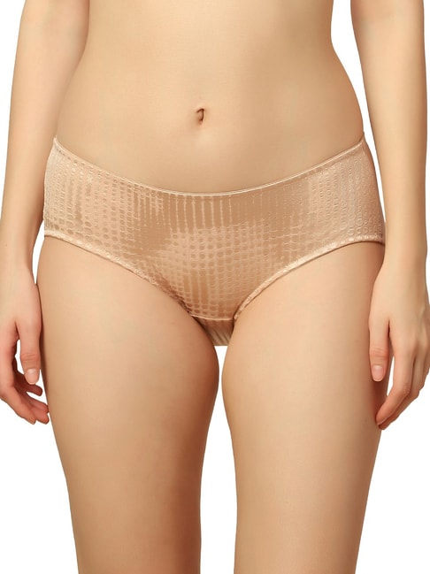 Triumph Beige Self Design Hipster Panty Price in India