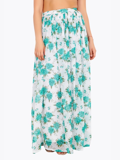 Cation White Floral Print Maxi Skirt Price in India