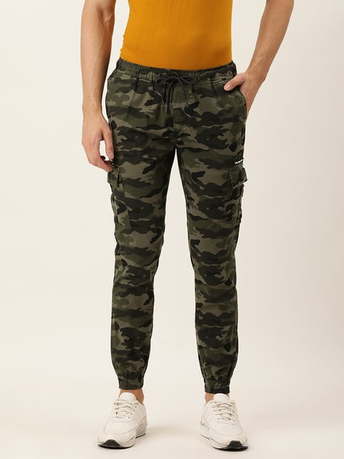 2023 Trendy Women Camo Print Cargo Pants Vintage Street Drawstring Waist  Flap Pocket Side Parachute Trousers