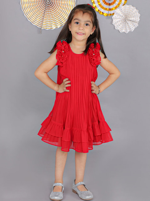 Buy Girl Rayon Knee Length Frill Dress Online  Fashion Dream