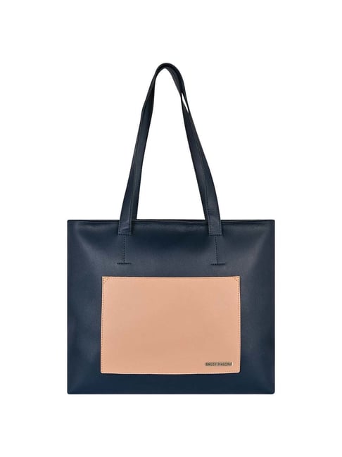 Bagsy Malone Navy Solid Medium Tote Handbag-picture-33