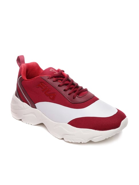 Fila sneakers red and hot sale white