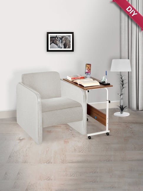 Delite Kom Bunny Acacia Dark Ivory Metal Free Standing Study Table