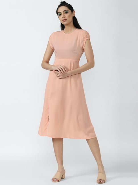 Forever 21 Peach Regular Fit A Line Dress Price in India