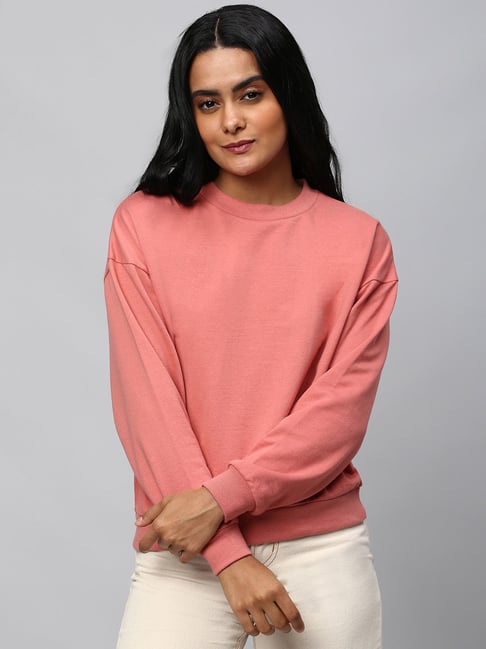High Star Pink Printed Crop Pullover