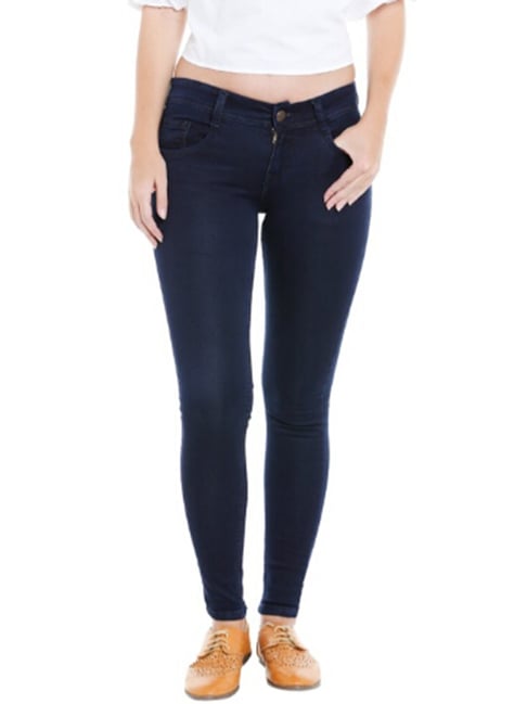 High Star Dark Blue Slim Fit Mid Rise Jeans