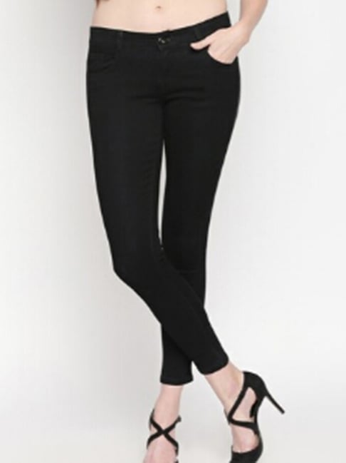 High Star Black Slim Fit Mid Rise Jeans