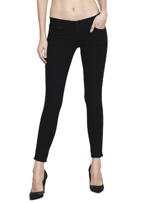 High Star Black Slim Fit Mid Rise Jeans