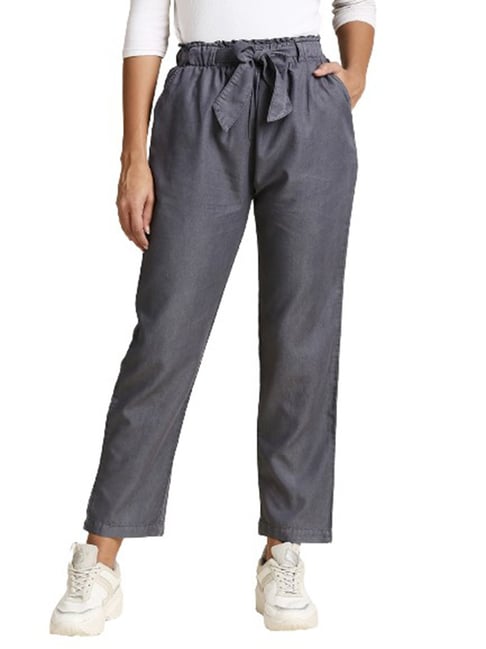 Busy Clothing Womens Smart Silver Grey Trousers