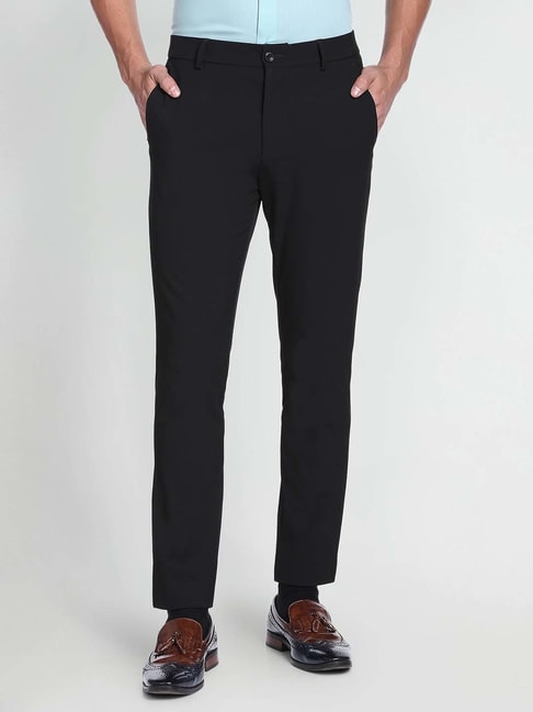 Buy Arrow Houndstooth Flat Front Regular Fit Formal Trousers - NNNOW.com
