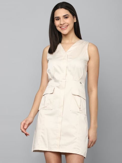 Allen Solly Beige Shift Dress