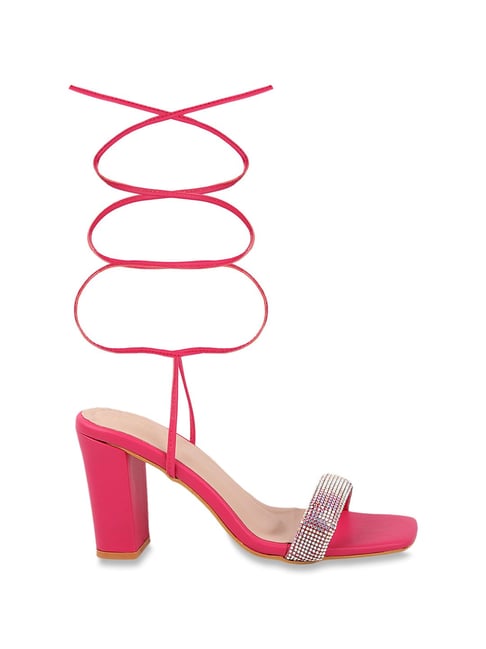 The White Pole Women's Pink Gladiator Sandals-picture-43