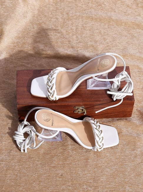 Buy White Gladiator Sandals for Wedding, Wedding Sandals Block Heels, Lace  up Bridal Shoes, White Bridal Sandals Low Heel, chloe, Custom Made Online  in India - Etsy