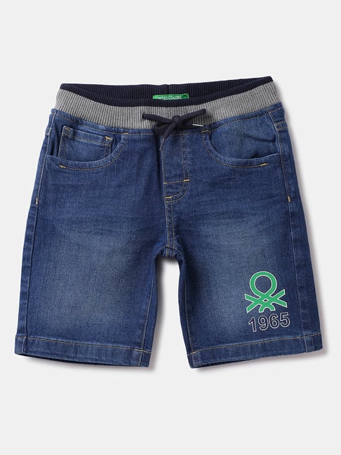 United Colors of Benetton Kids Blue Solid Shorts