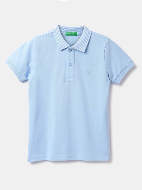 United Colors of Benetton Kids Blue Solid Polo T-Shirt