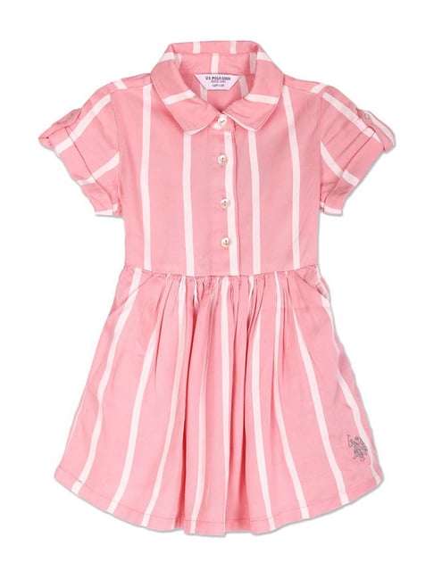 U S Polo Assn U.S. Polo Assn. Kids Pink Striped Dress