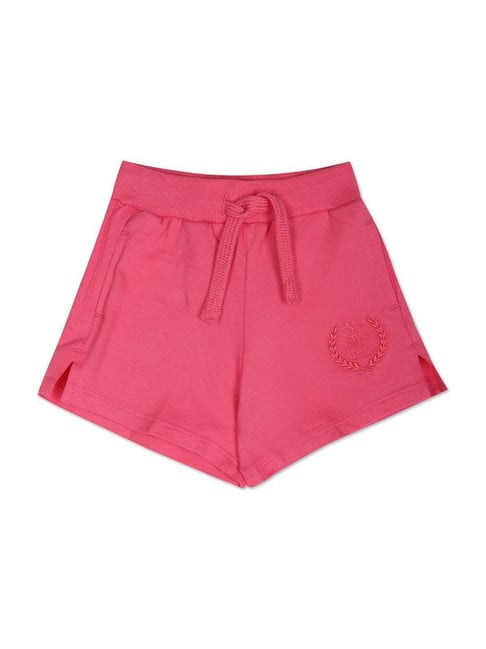 U S Polo Assn U.S. Polo Assn. Kids Pink Cotton Regular Fit Shorts